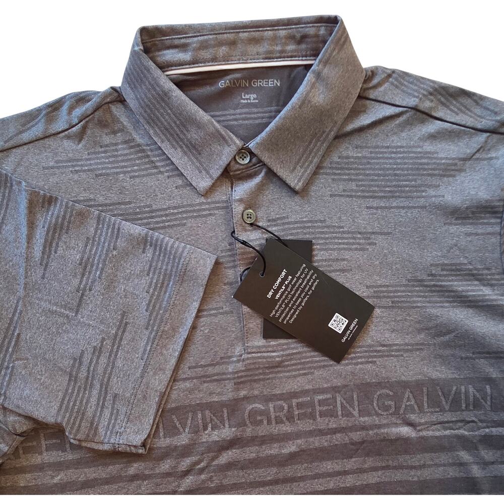 Galvin Green Maximus Golf Polo Shirt, Short Sleeve Gray Sharkskin sz L NWT